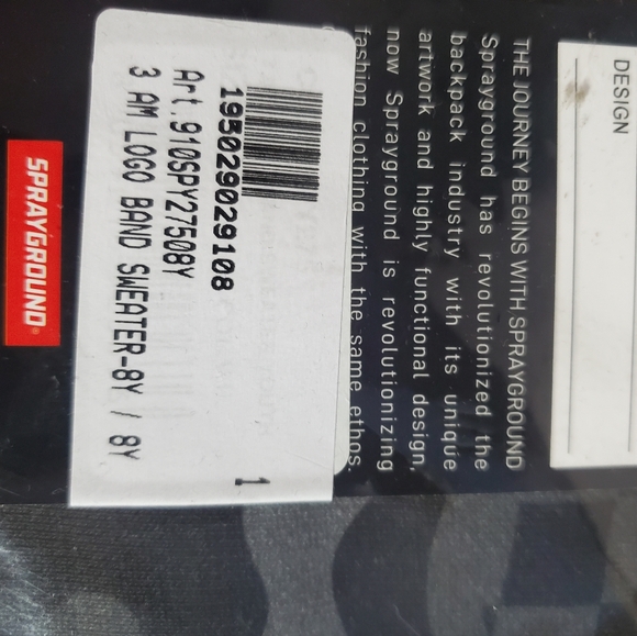 Sprayground Youth 3am Logo Band Sweater - Picture 7 of 9